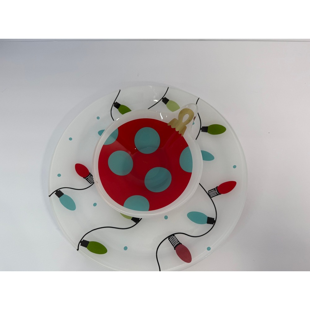 Fruitful Livin Jennifer Smelker Christmas Glass Chip and Dip Set 26250 Holiday
